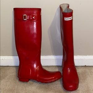 Tall Red Hunter Rain Boots